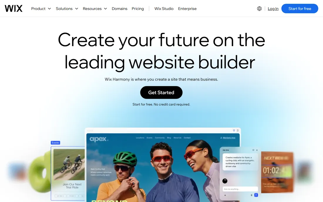 Wix homepage