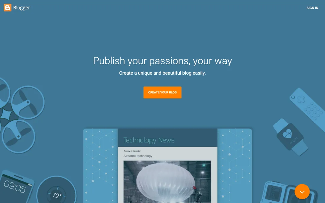 Blogger homepage
