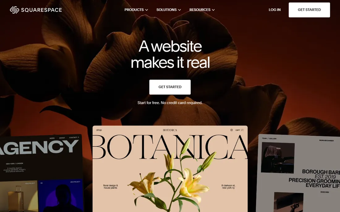 Squarespace homepage