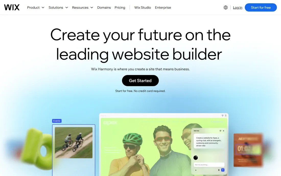 Wix homepage