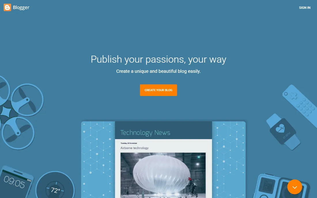 Blogger homepage