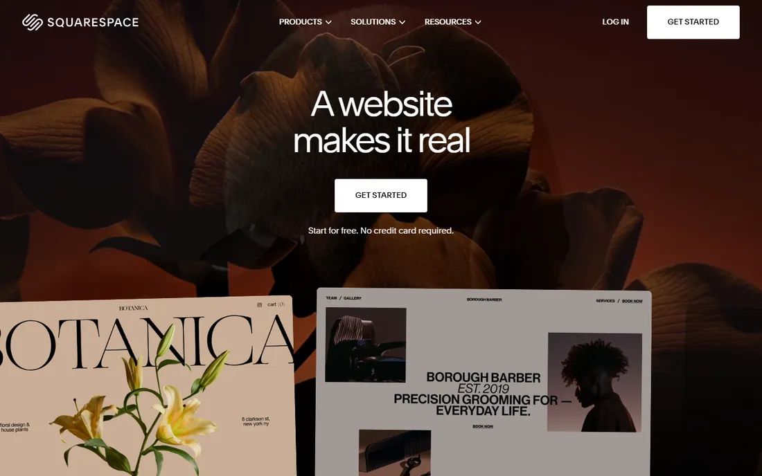 Squarespace homepage