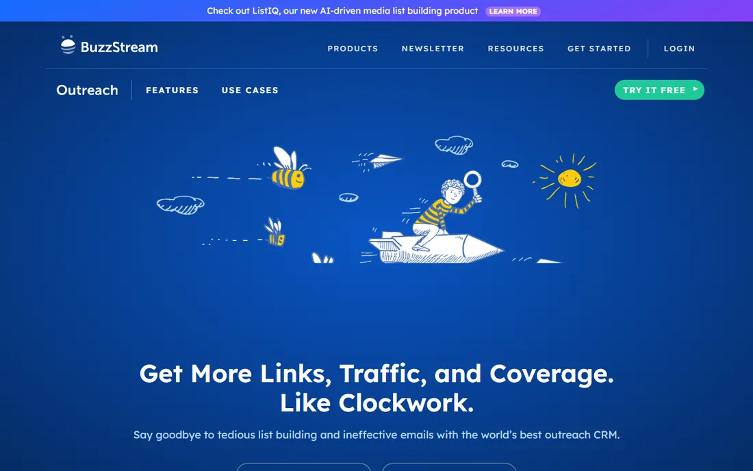 BuzzStream homepage