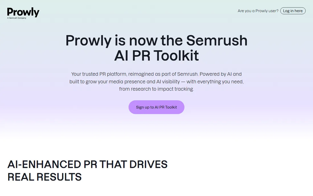 Prowly homepage