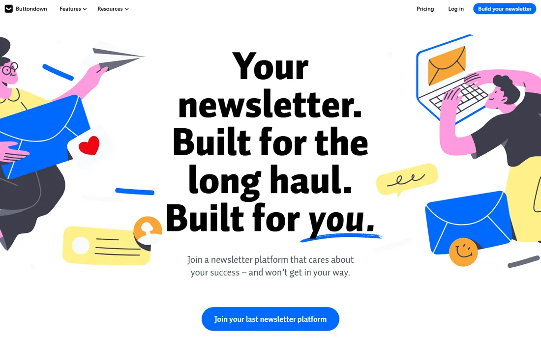 Buttondown homepage