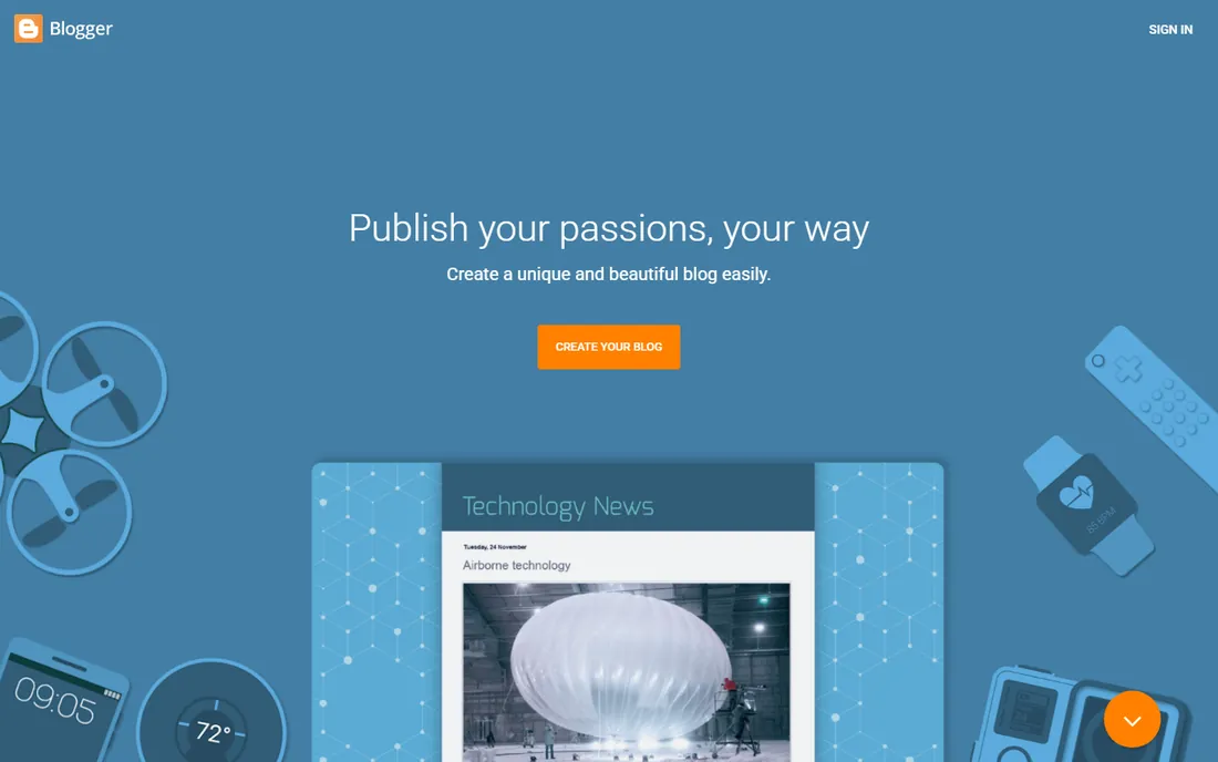 Blogger homepage