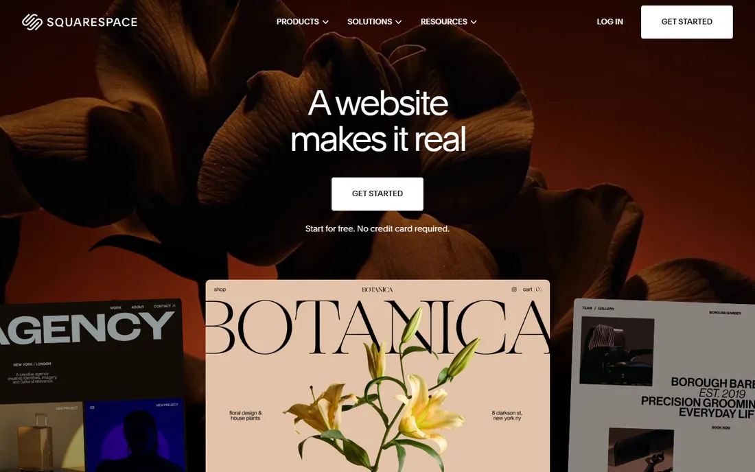 Squarespace homepage