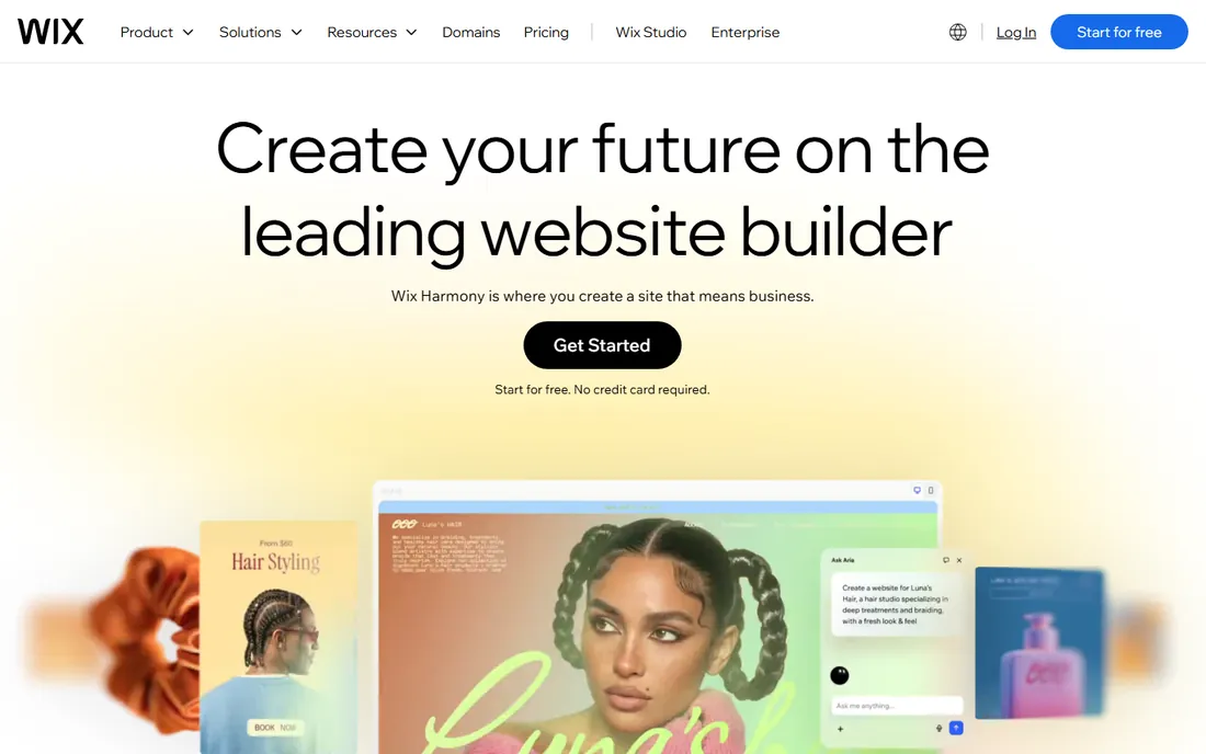 Wix homepage