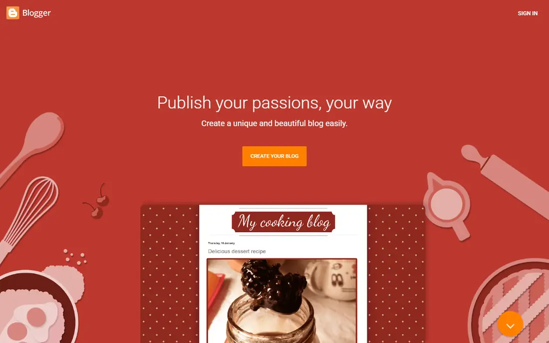 Blogger homepage