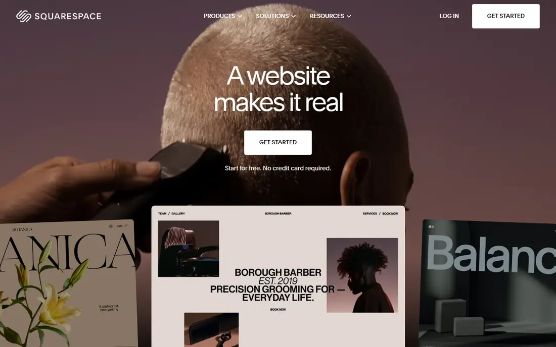 Squarespace homepage