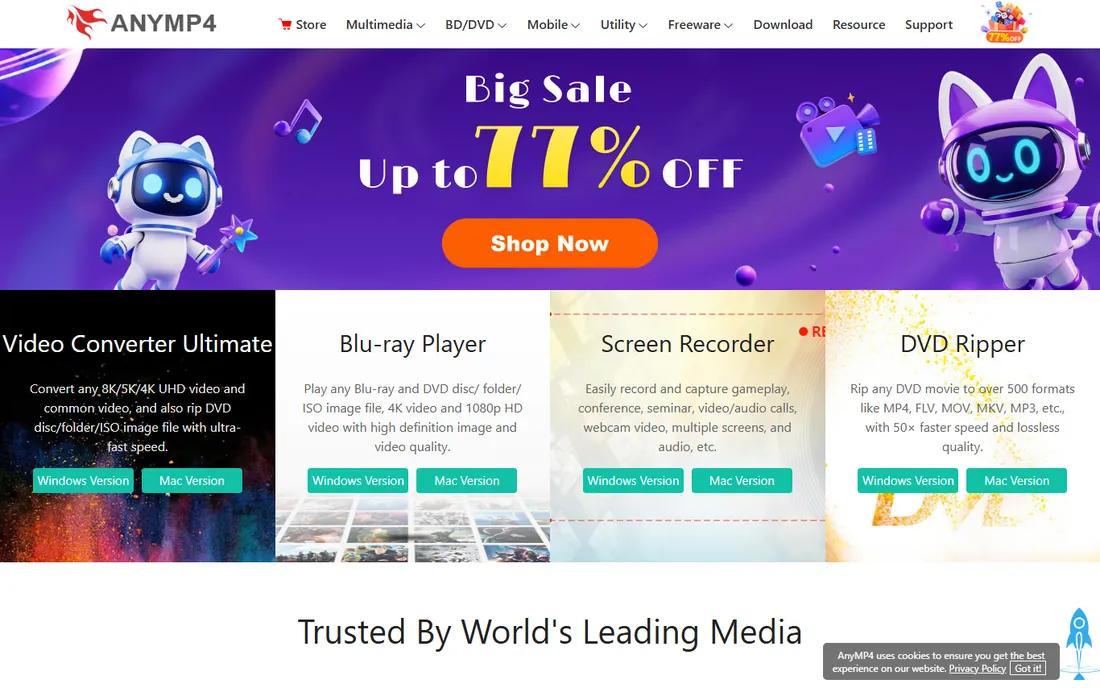AnyMP4 Blu-ray Creator homepage
