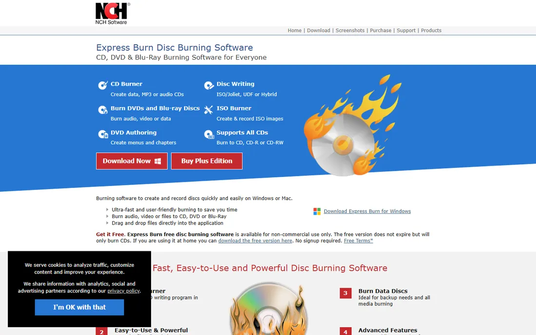 Express Burn homepage