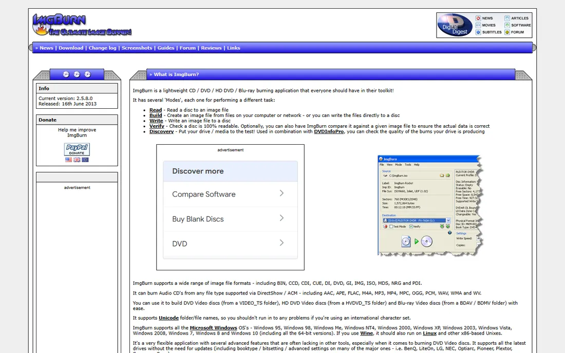 ImgBurn homepage