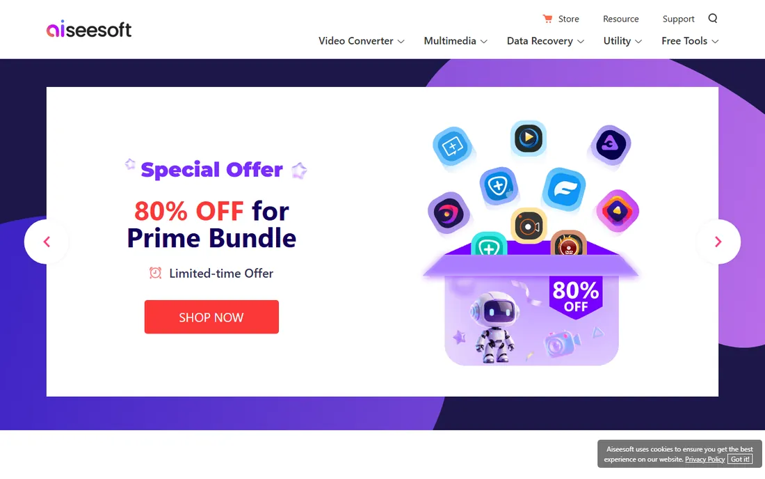 Aiseesoft Burnova homepage
