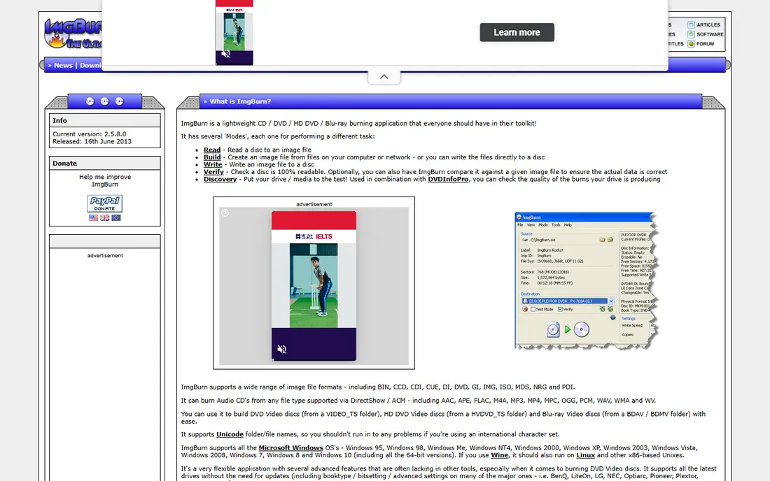 ImgBurn homepage