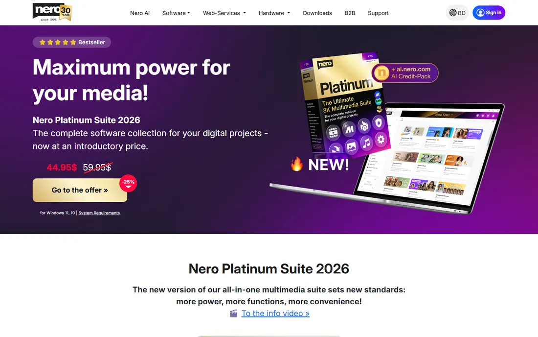 Nero Burning ROM homepage
