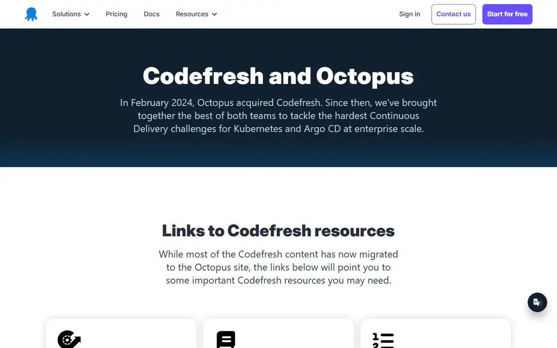 Codefresh homepage