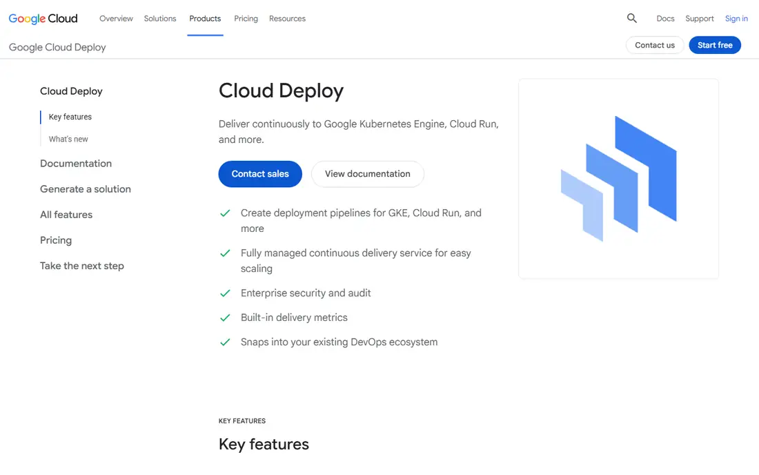 Google Cloud Deploy homepage