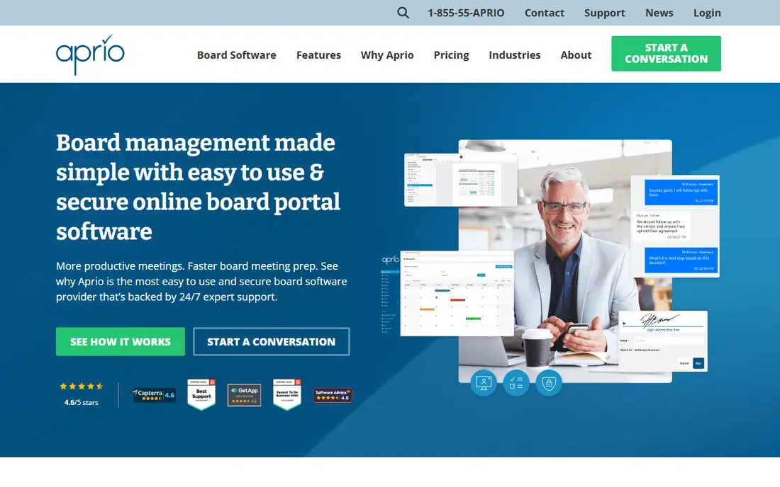 Aprio homepage