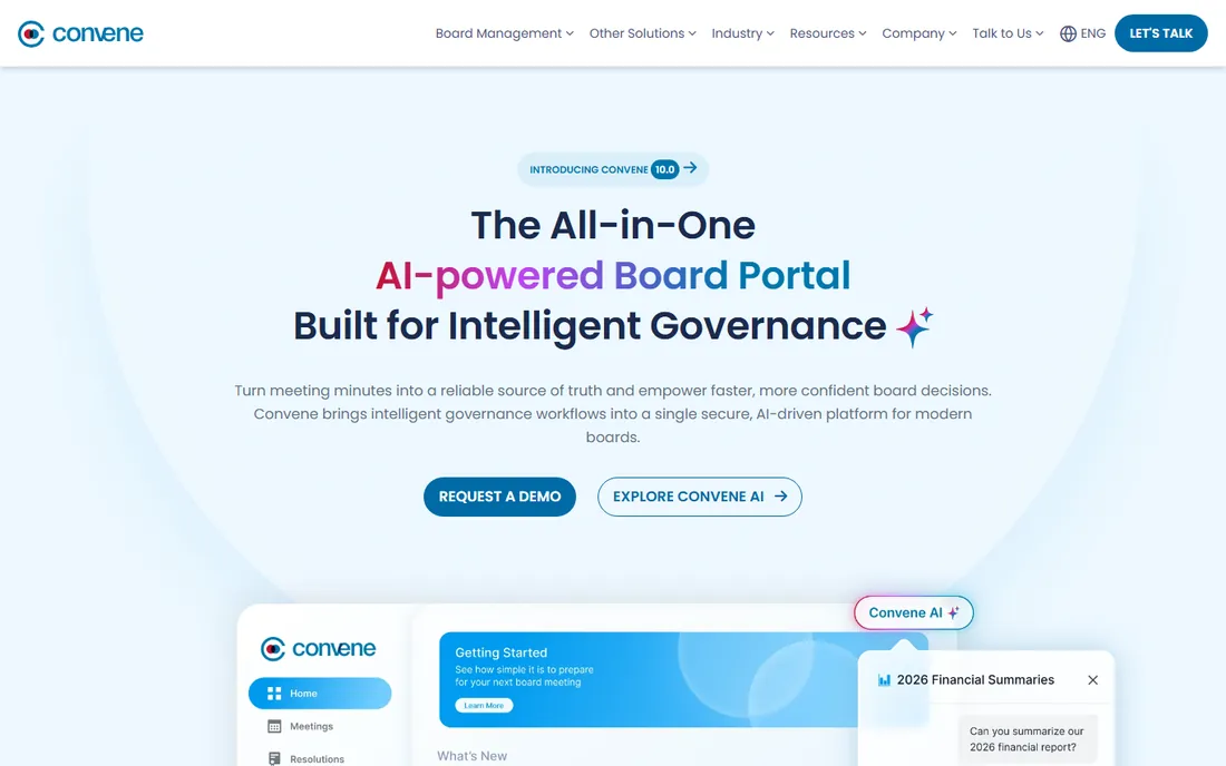 Convene homepage