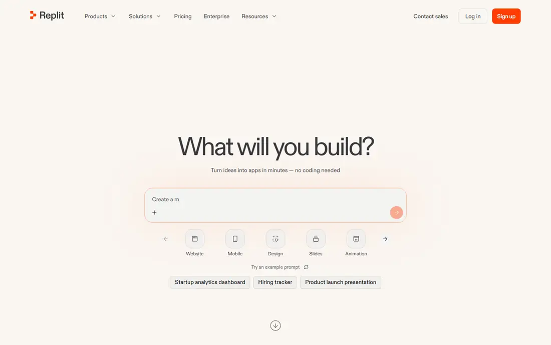 Replit homepage
