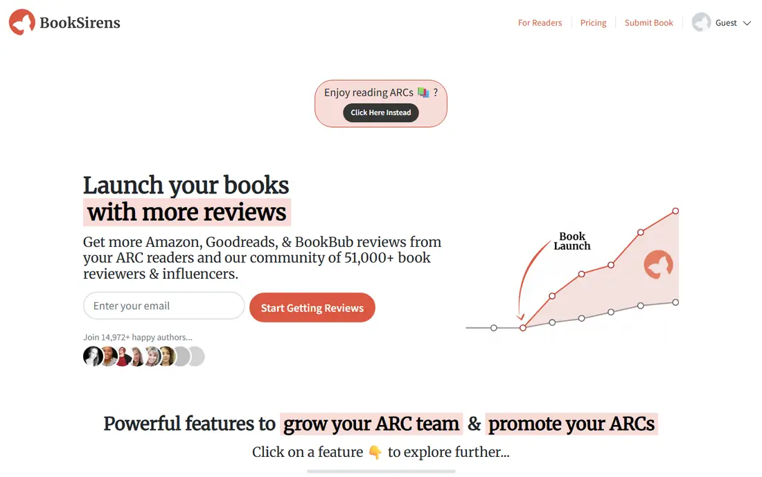 BookSirens homepage