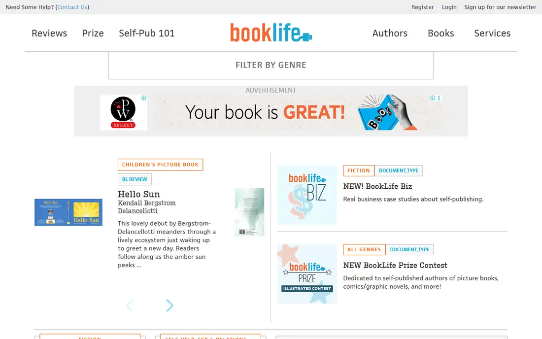 BookLife homepage