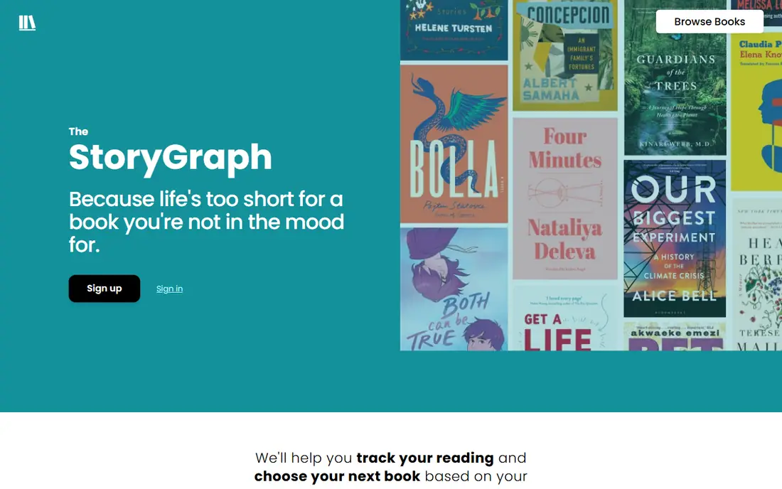 StoryGraph homepage