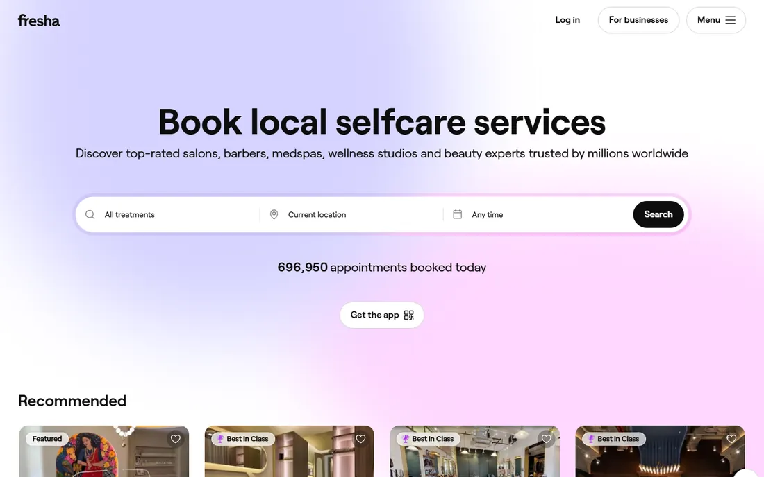 Fresha homepage