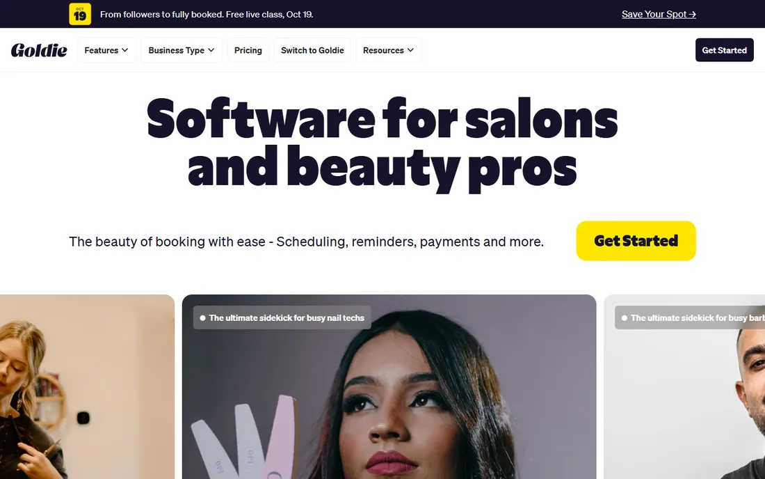 Goldie homepage