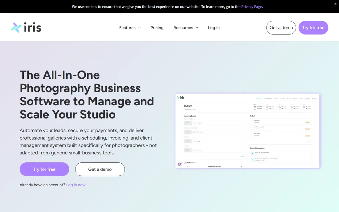 Iris Works homepage