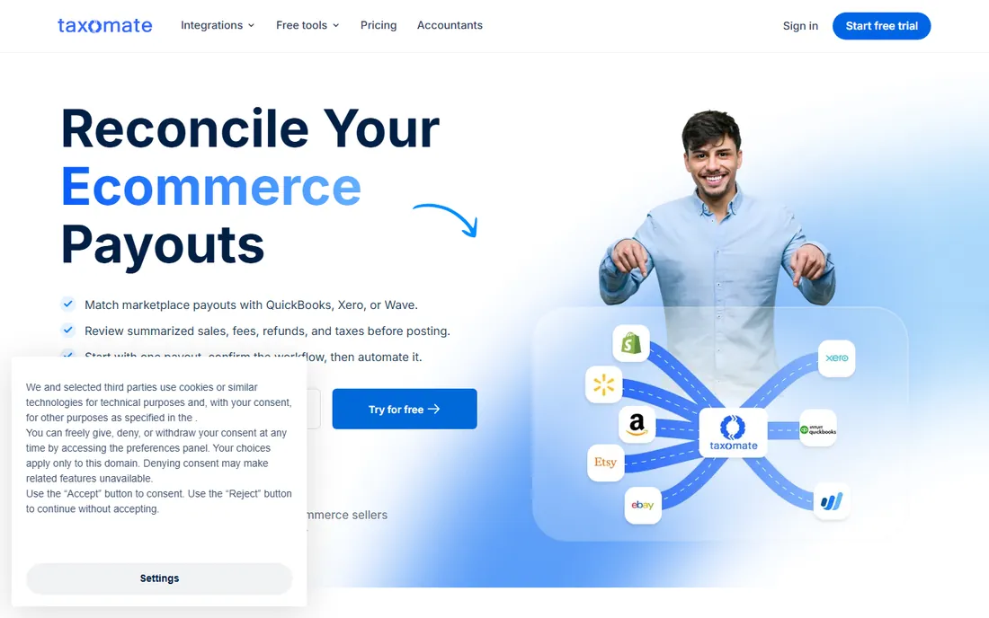 Taxomate homepage