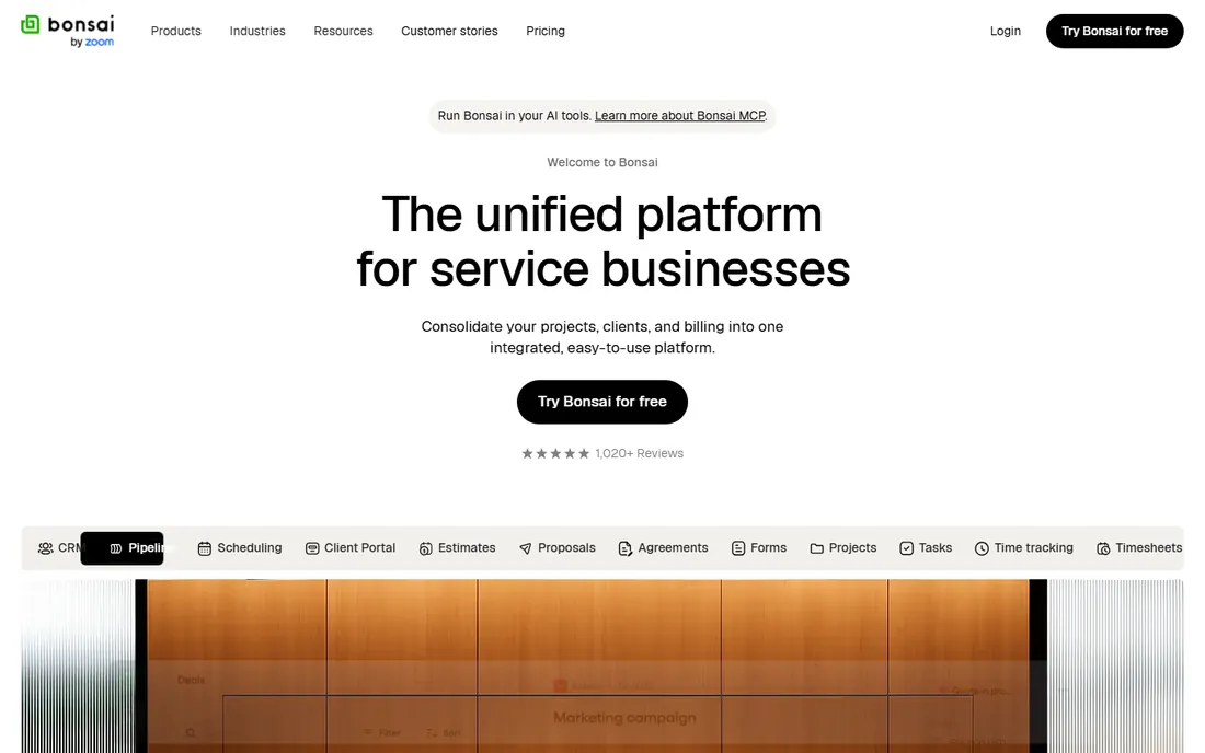 Bonsai homepage