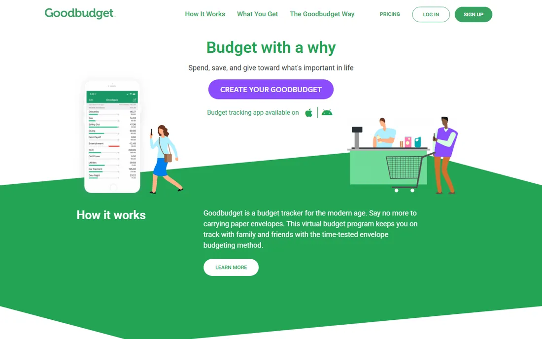 Goodbudget homepage