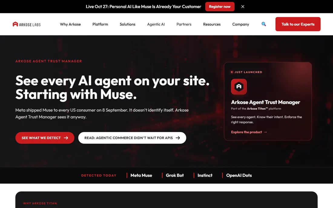 Arkose Labs homepage