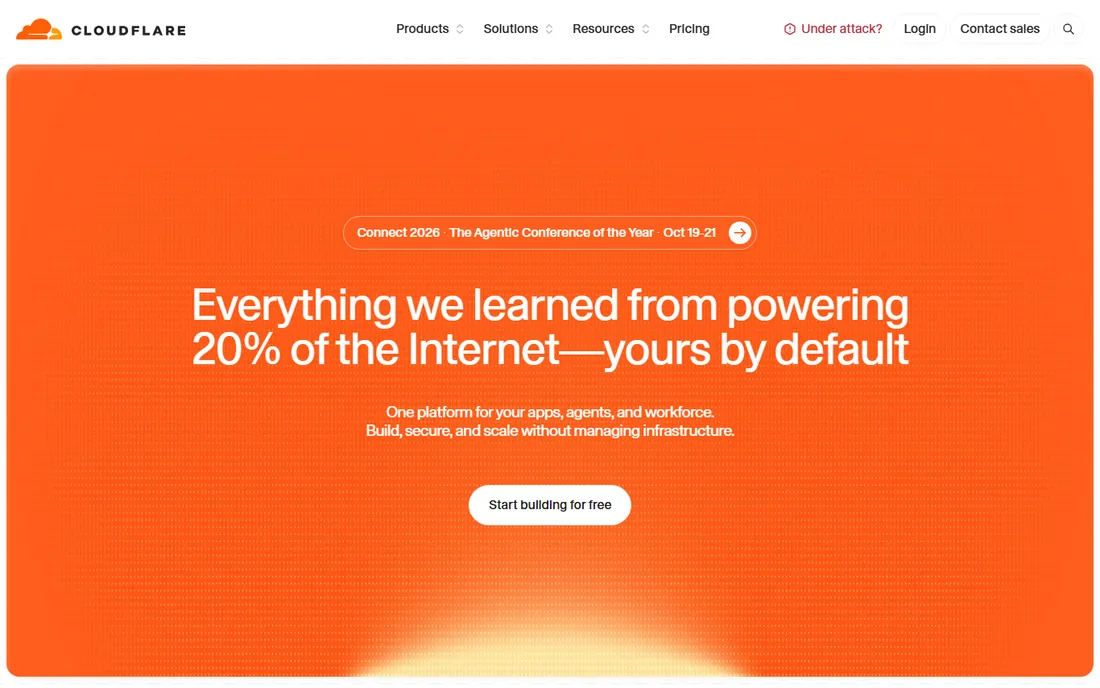 Cloudflare homepage