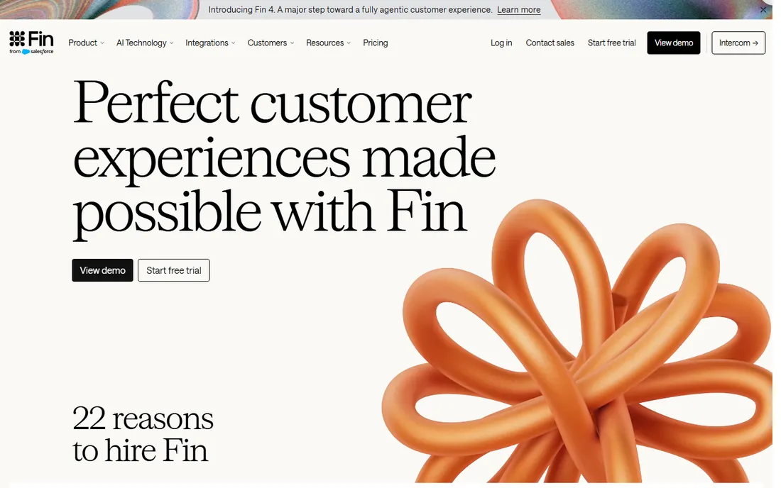 Fin homepage