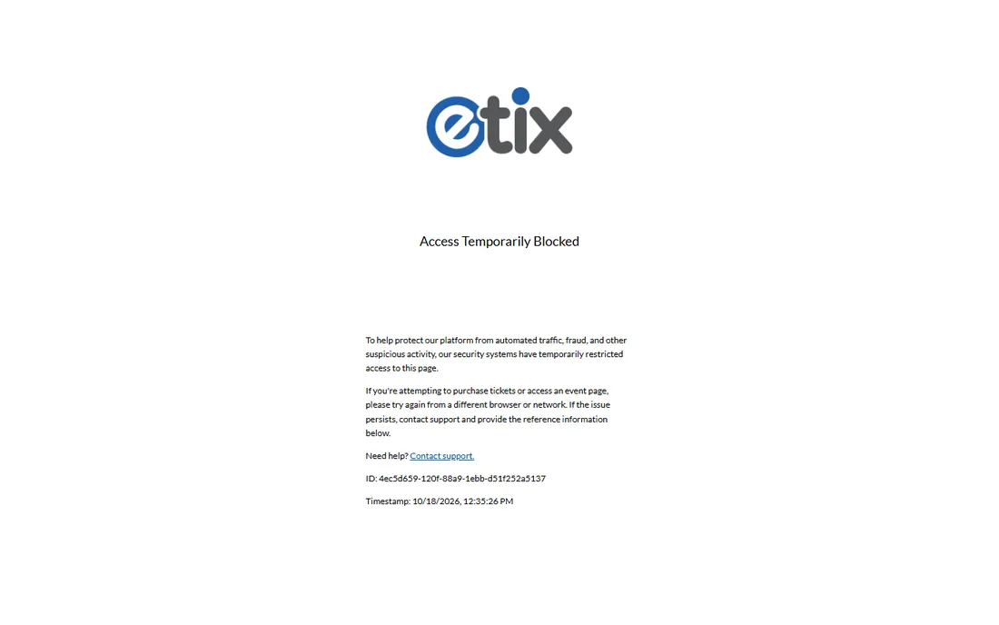Etix homepage