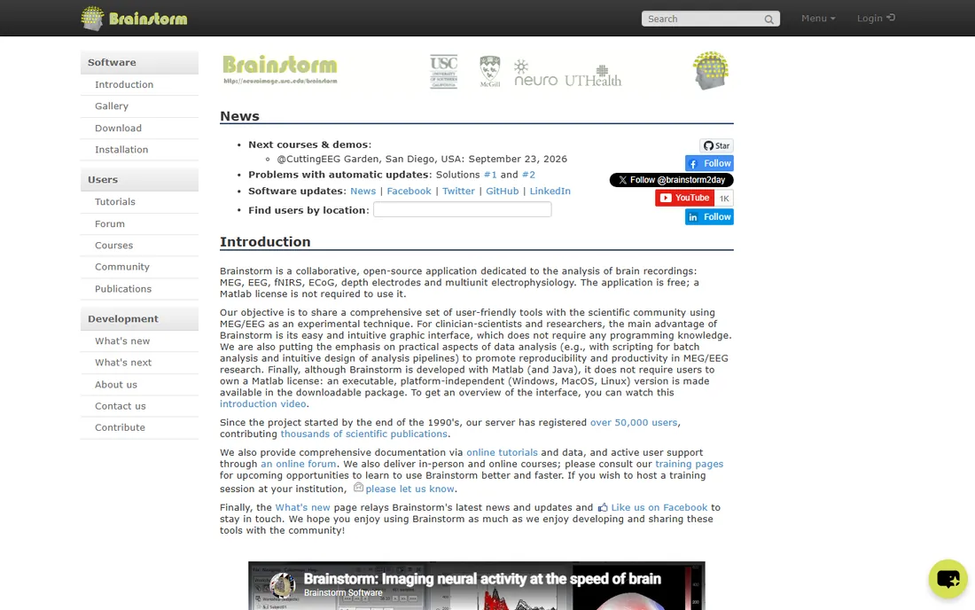Brainstorm homepage