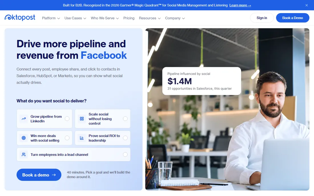 Oktopost homepage