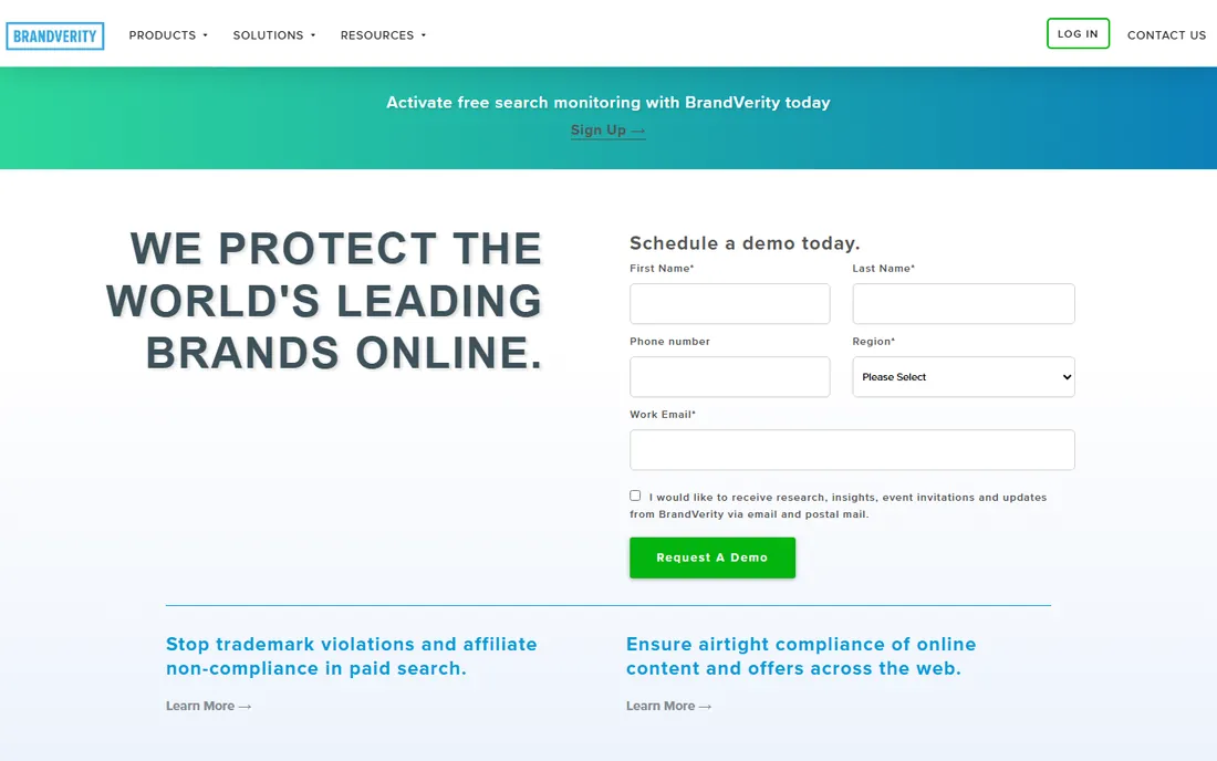 BrandVerity homepage