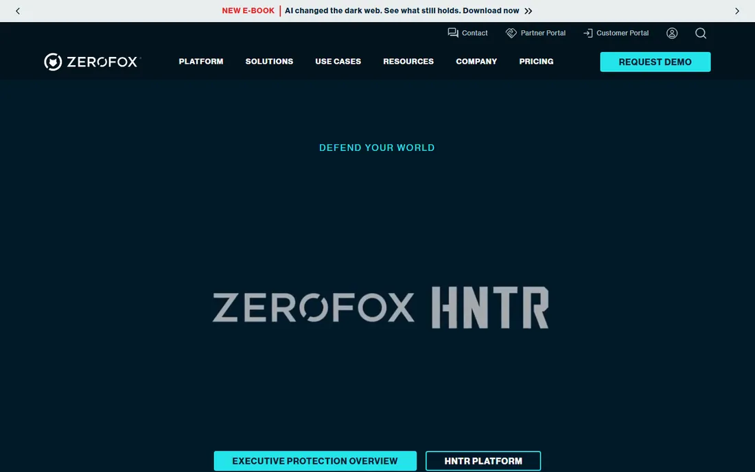ZeroFox homepage