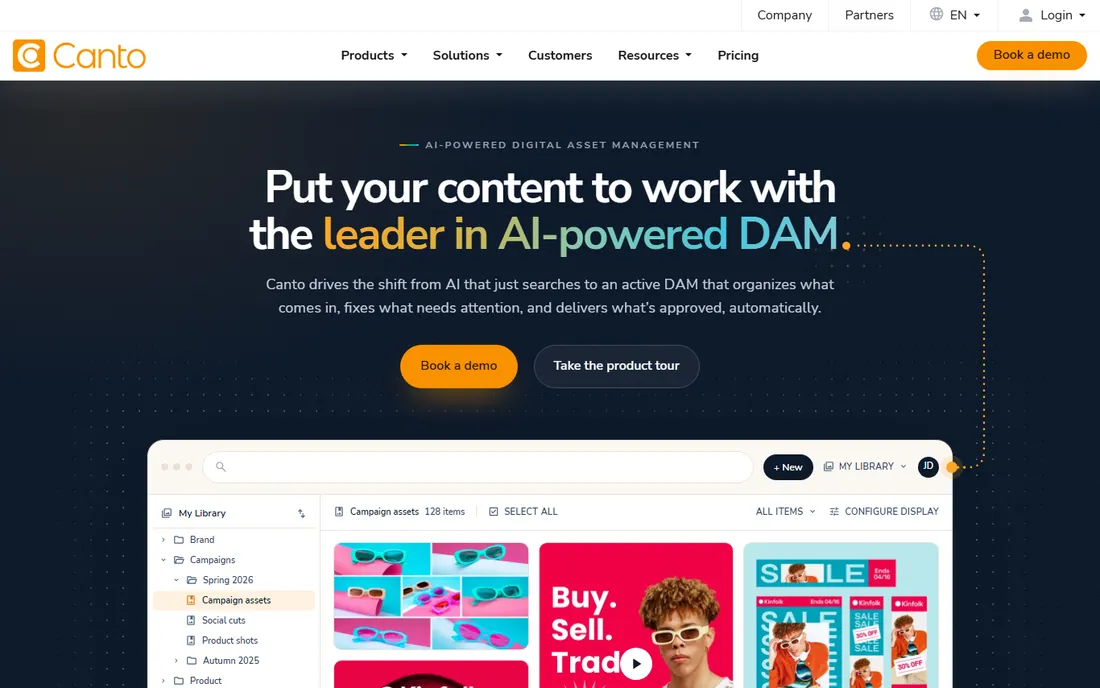 Canto homepage