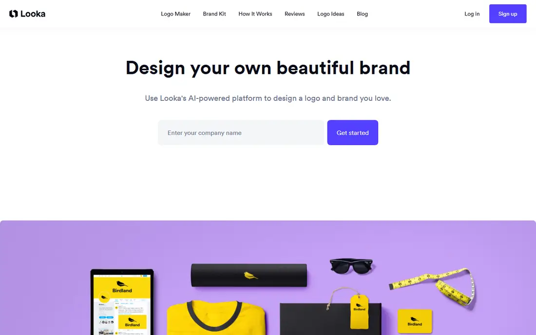 Looka homepage