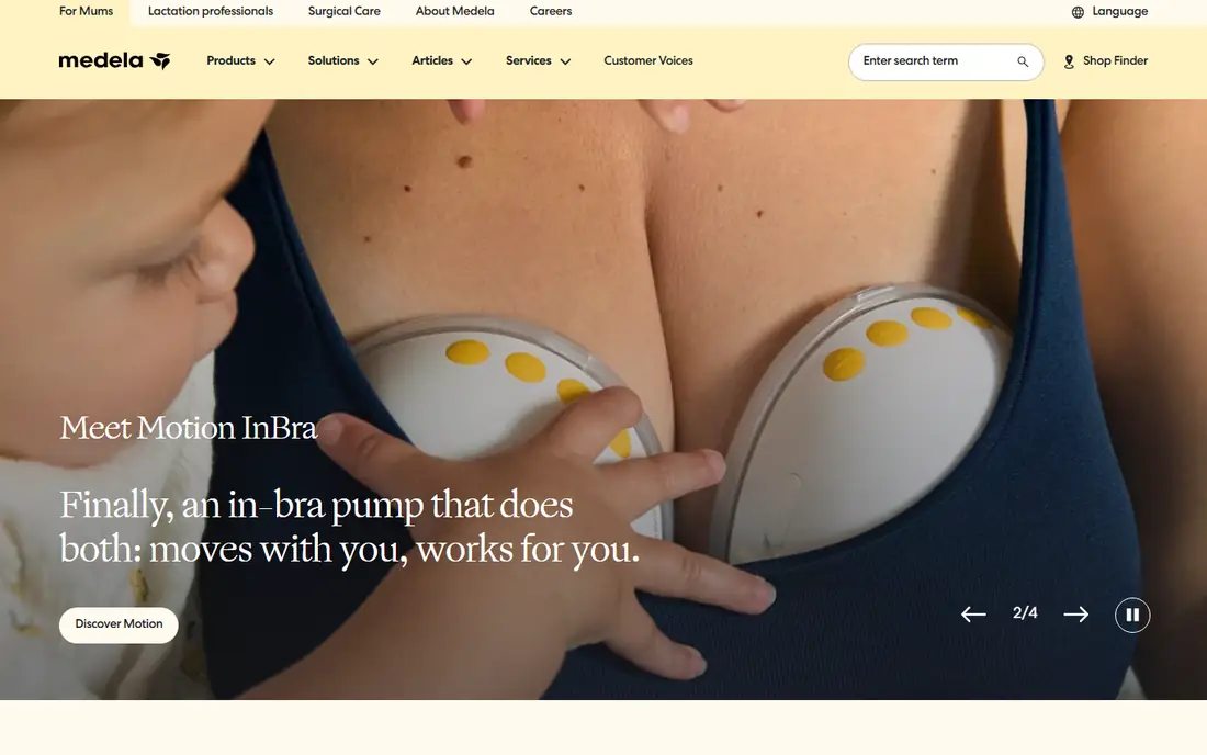 MyMedela homepage