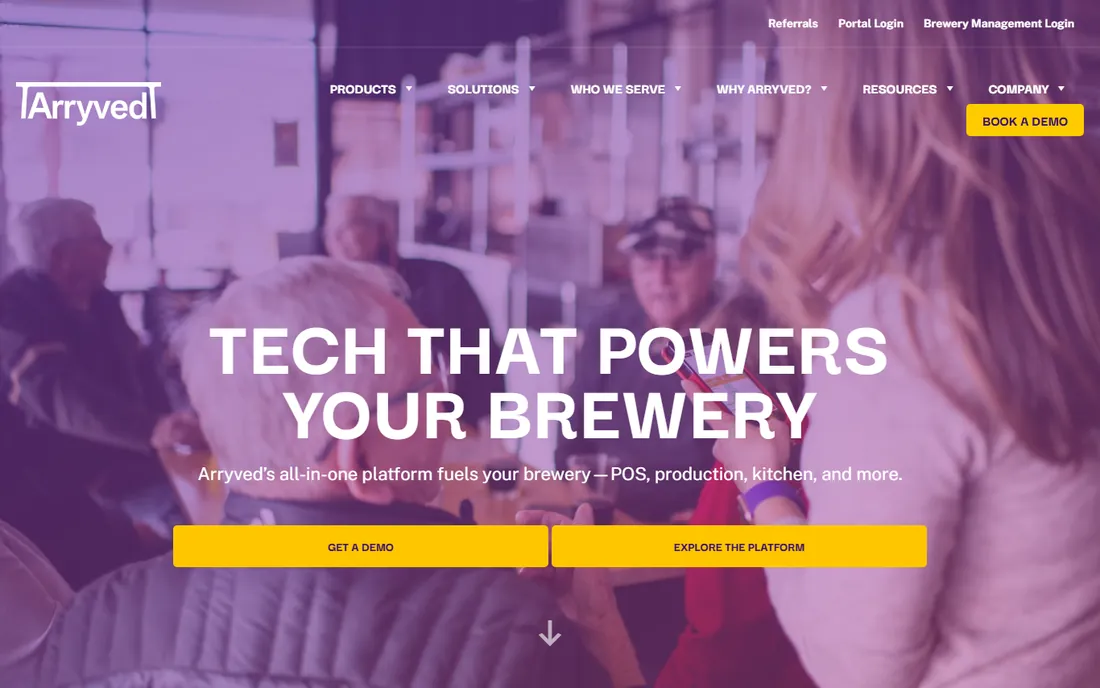 Arryved homepage