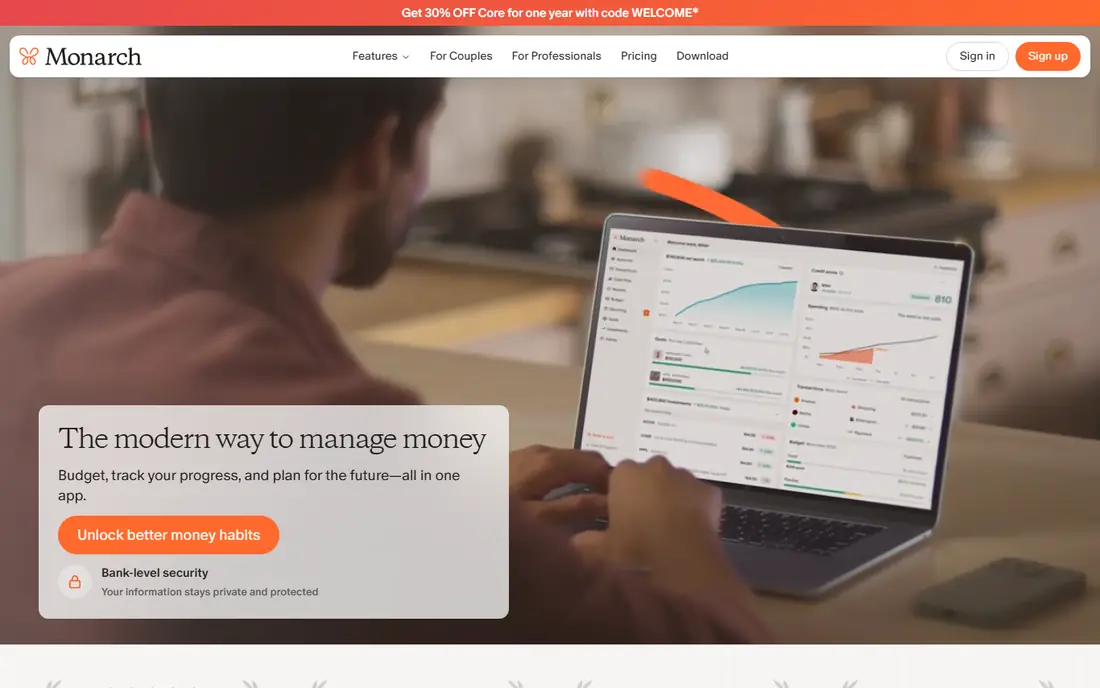 Monarch Money homepage