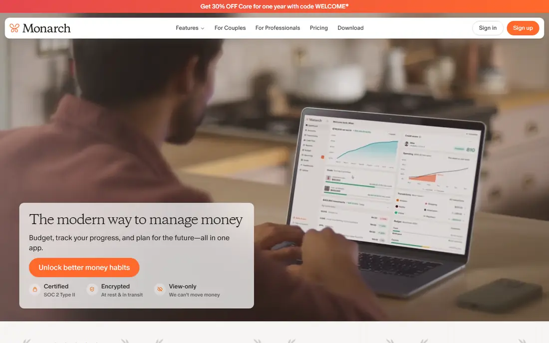 Monarch Money homepage