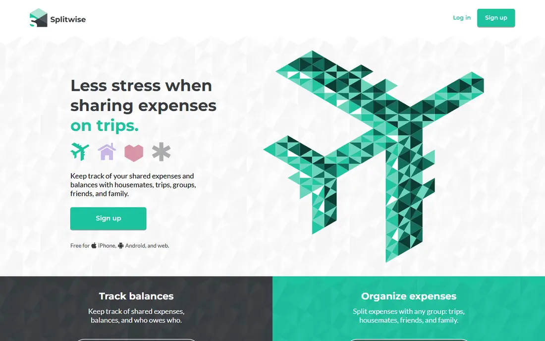 Splitwise homepage