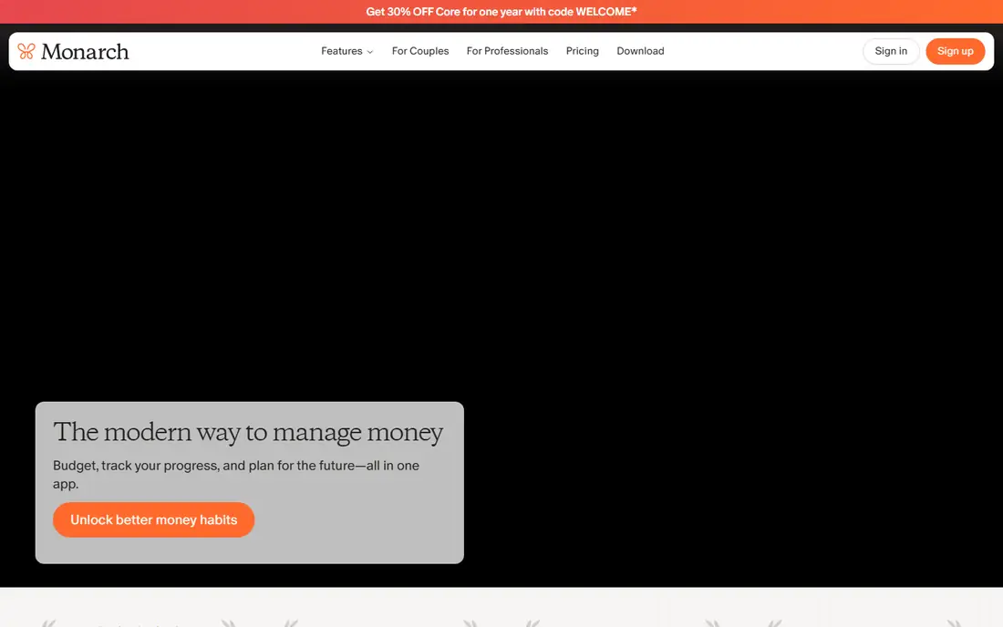 Monarch Money homepage